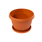 Flowerpot, Bella model, 30 cm, number 5, brown color, plate included